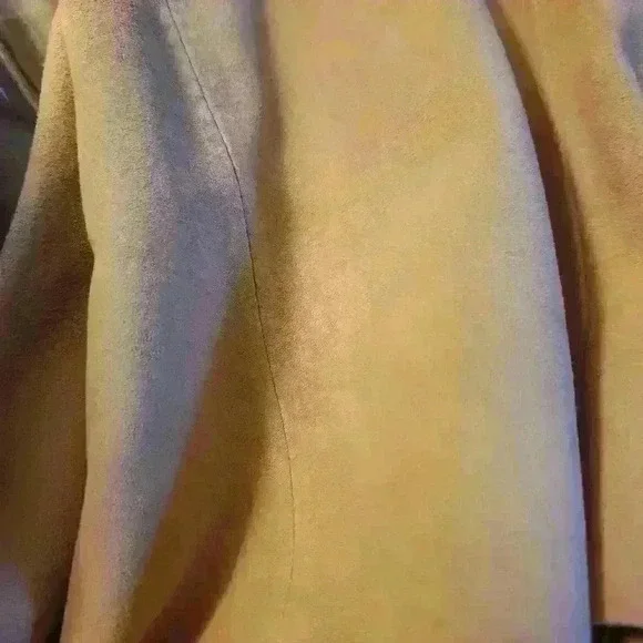 NWOTEtcetera Size 6‎ Very Soft Warm Beige Lamb Suede Top Spaghetti Straps Hi Low - Picture 9 of 12